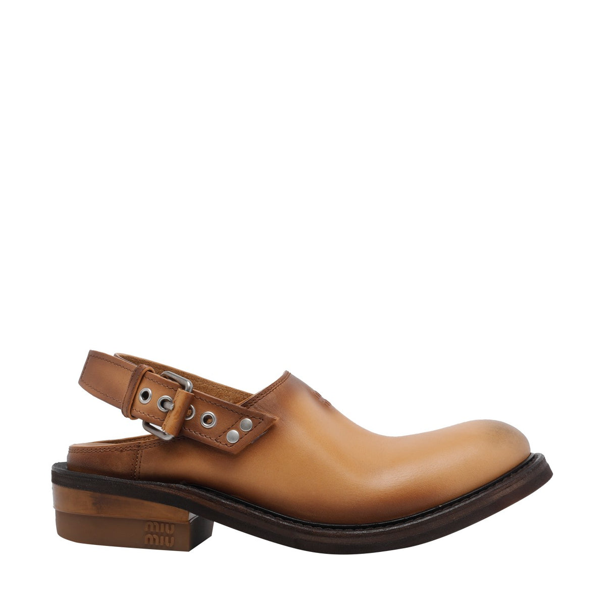 Miu Miu Miu Miu Women Leather Foule Sabot