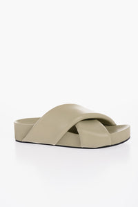Jil Sander Criss Cross Designed Leather Sandals