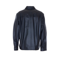 Loewe Loewe Men Leather Shirt With Mini Anagram Logo