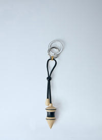 Lemaire Lemaire Men Black Stripes Pendulum Bag Charm