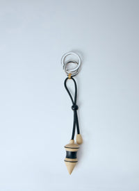 Lemaire Lemaire Men Black Stripes Pendulum Bag Charm