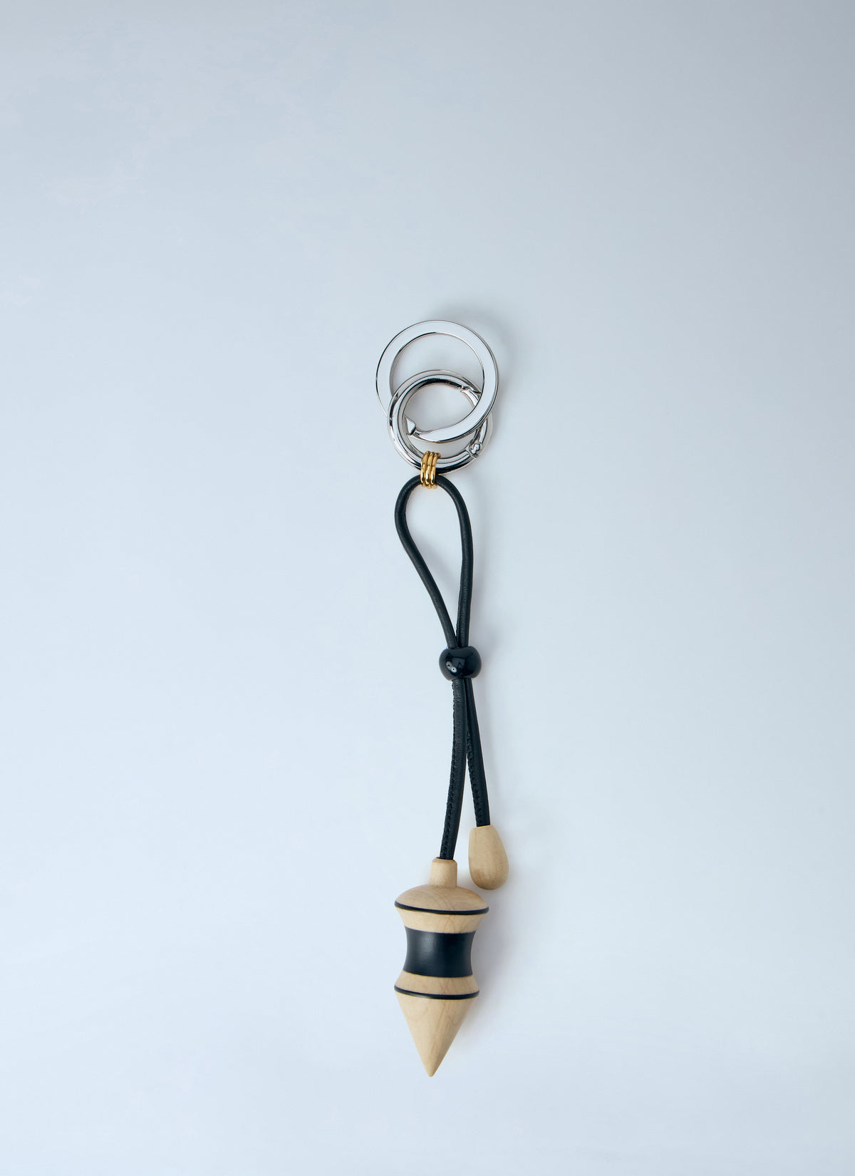 Lemaire Lemaire Men Black Stripes Pendulum Bag Charm