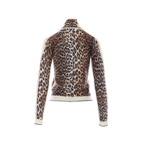 Ganni Women Leopard Print Turtleneck Sweater With Logo