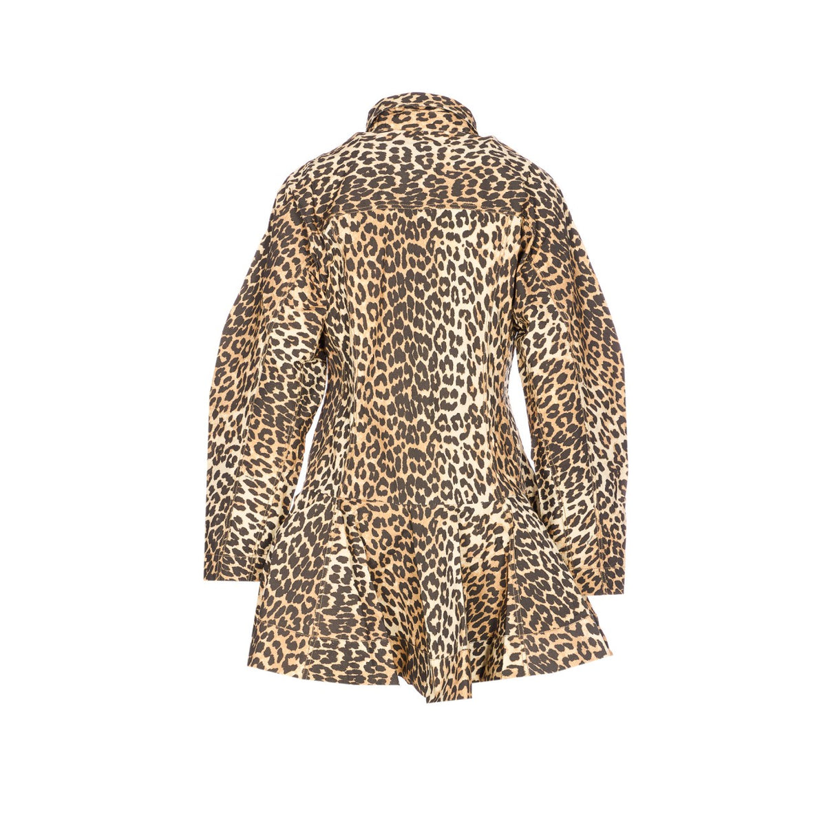 Ganni Women Leopard Shirt Dress