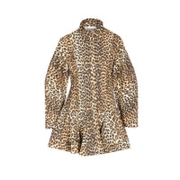 Ganni Women Leopard Shirt Dress