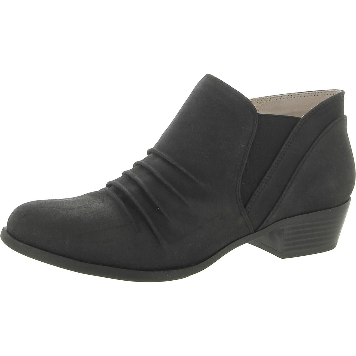 Aurora Womens Memory Foam Block Heel Ankle Boots 10 Medium Black Black