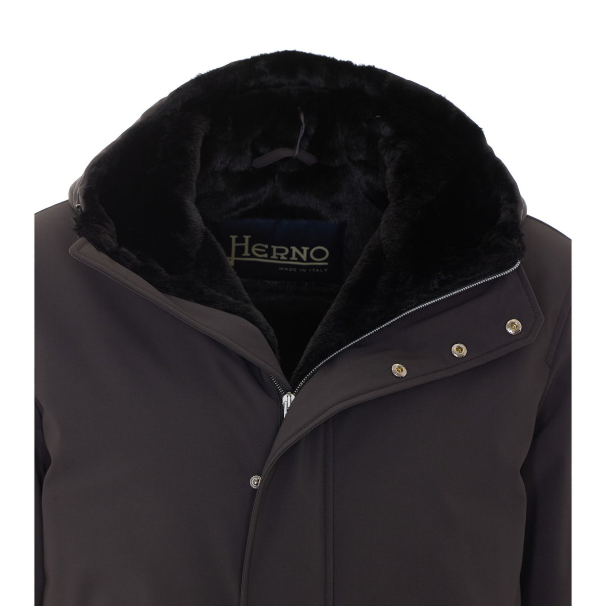 Herno Herno Men Light Faux Fur And Matt Twill Parka