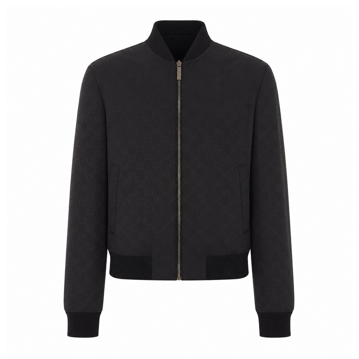 Gucci Gucci Men Lightweight Silk Faille Reversible Zipper Jacket