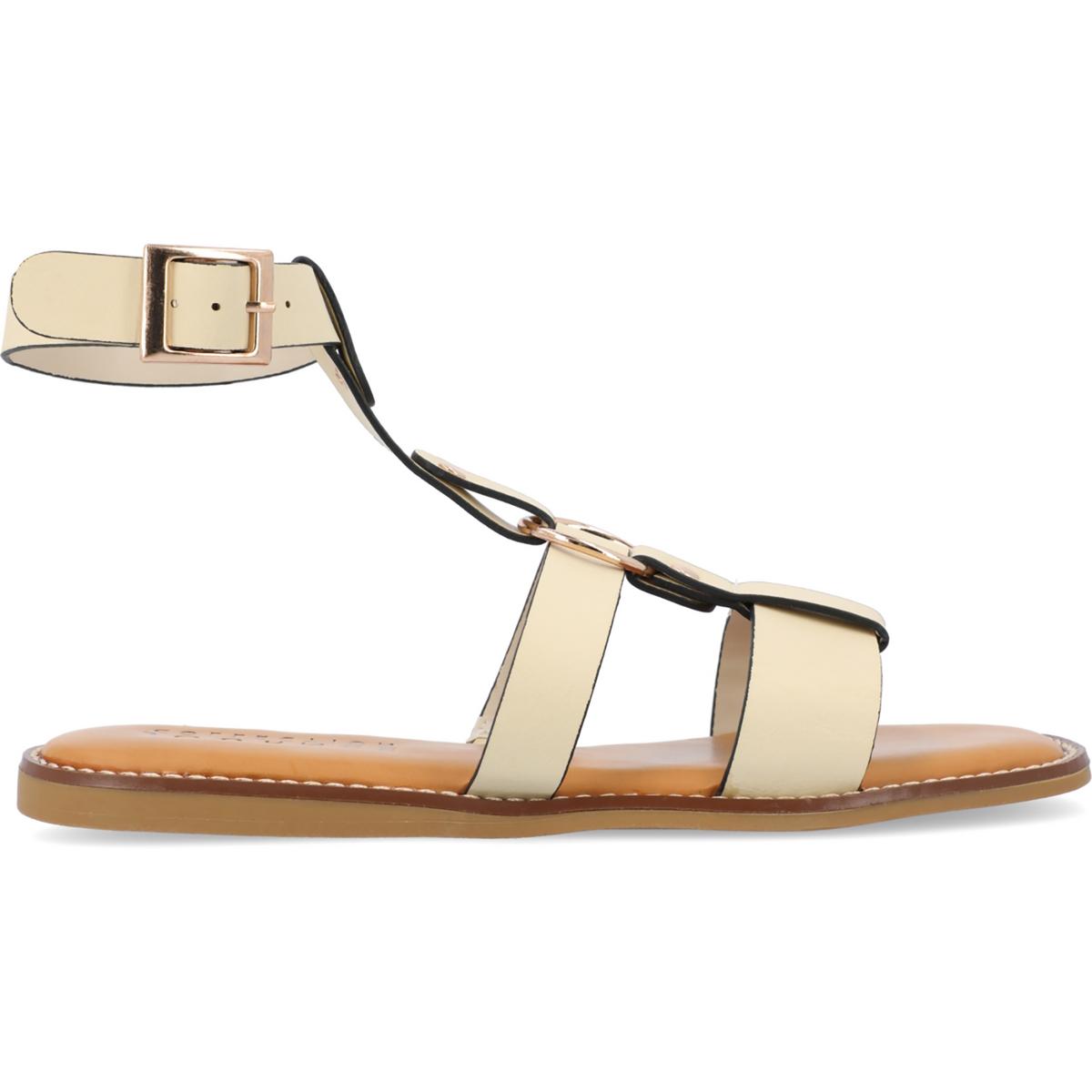 Eleanora Womens O-Ring Faux Leather Ankle Strap