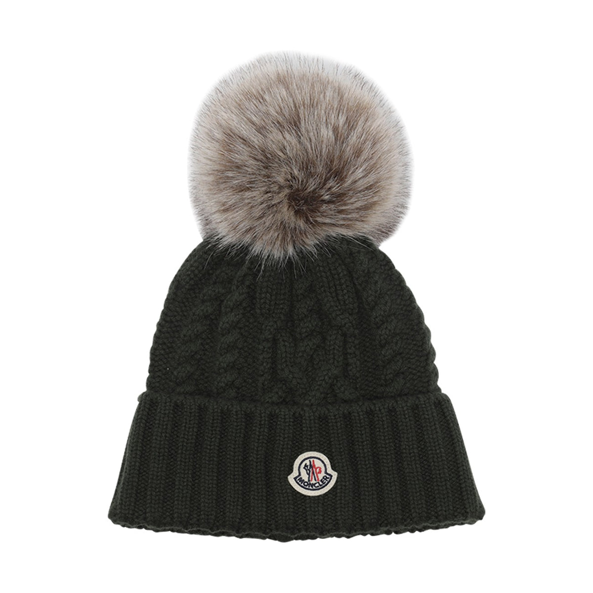 Moncler Moncler Women Logo Beanie With Pon Pon