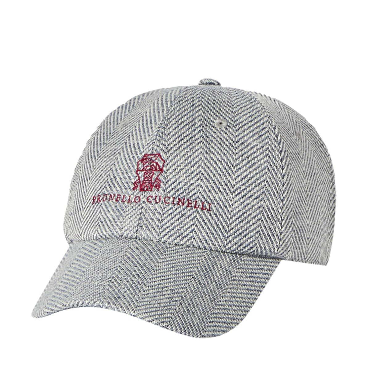 Brunello Cucinelli Men Logo Embroidered Chevron Baseball Cap
