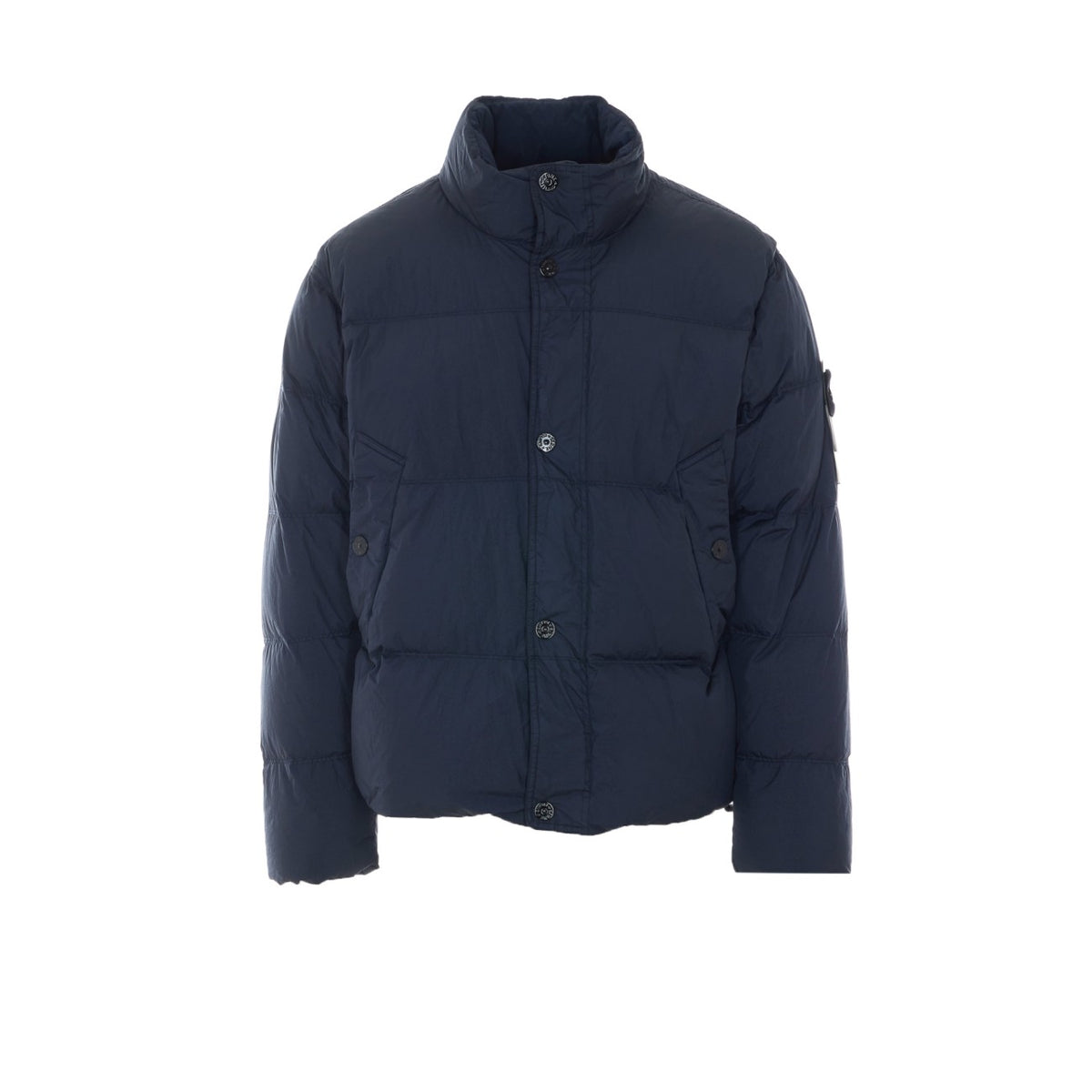 Stone Island Men Logo Garment Dyed Crinkle Reps Down Jacket