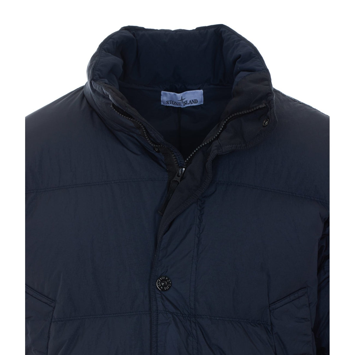 Stone Island Men Logo Garment Dyed Crinkle Reps Down Jacket