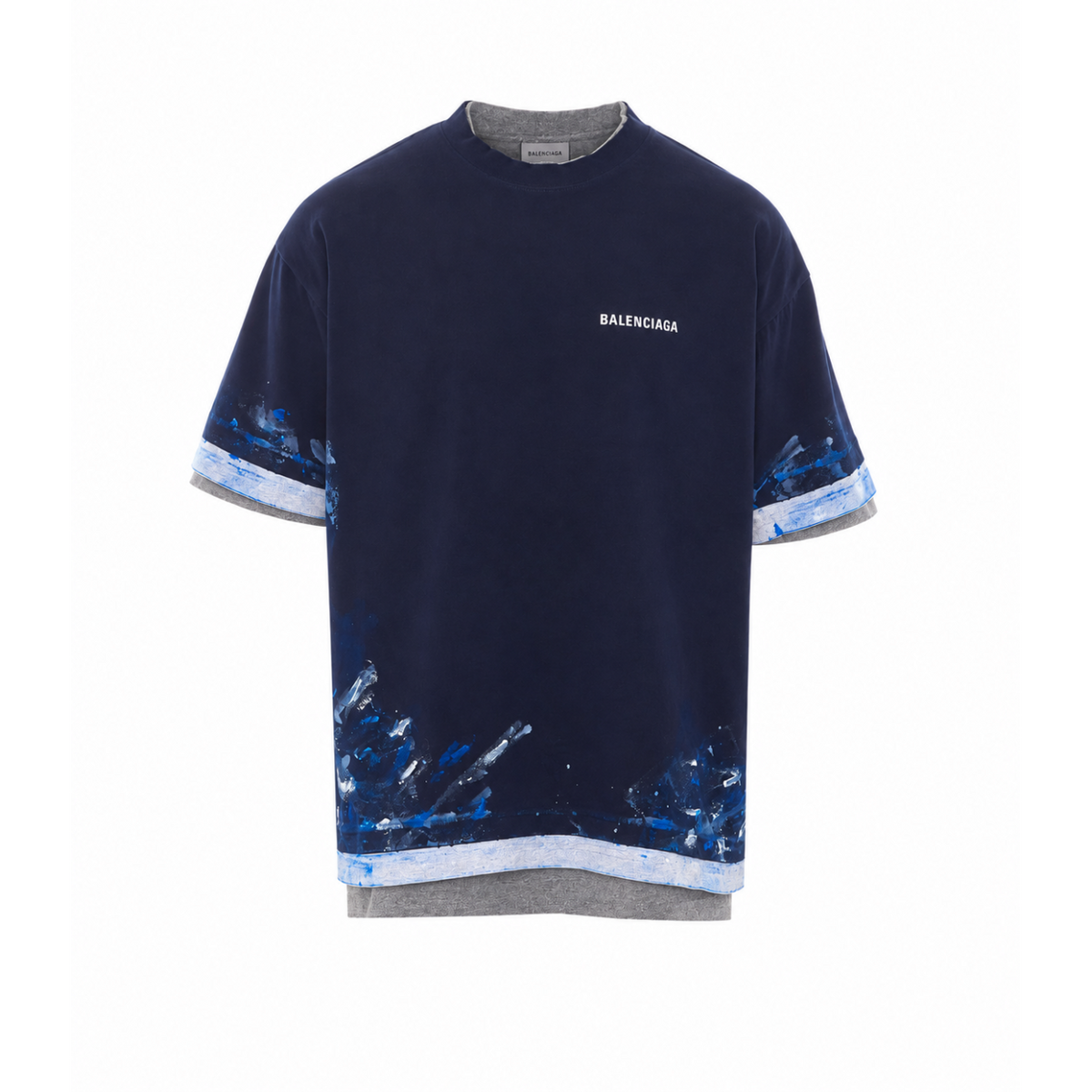 Balenciaga Men Logo Layered T-Shirt
