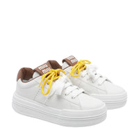 Miu Miu Miu Miu Women Logo Leather Sneakers