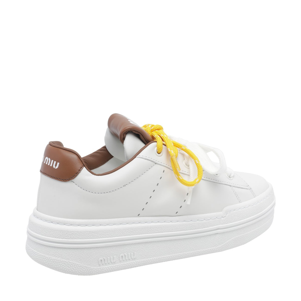 Miu Miu Miu Miu Women Logo Leather Sneakers