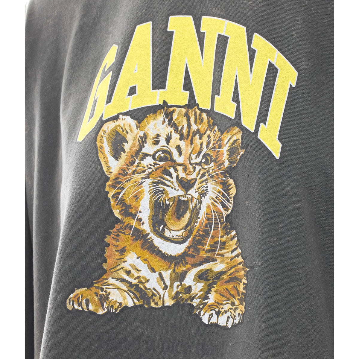 Ganni Ganni Women Logo Long Sleeves T-Shirt With Future Tiger Print