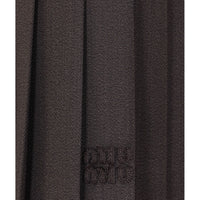 Miu Miu Miu Miu Women Logo Pleated Skirt