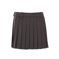 Miu Miu Miu Miu Women Logo Pleated Skirt