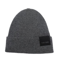 Tom Ford Tom Ford Men Logo Ribbed Cashmere Beanie