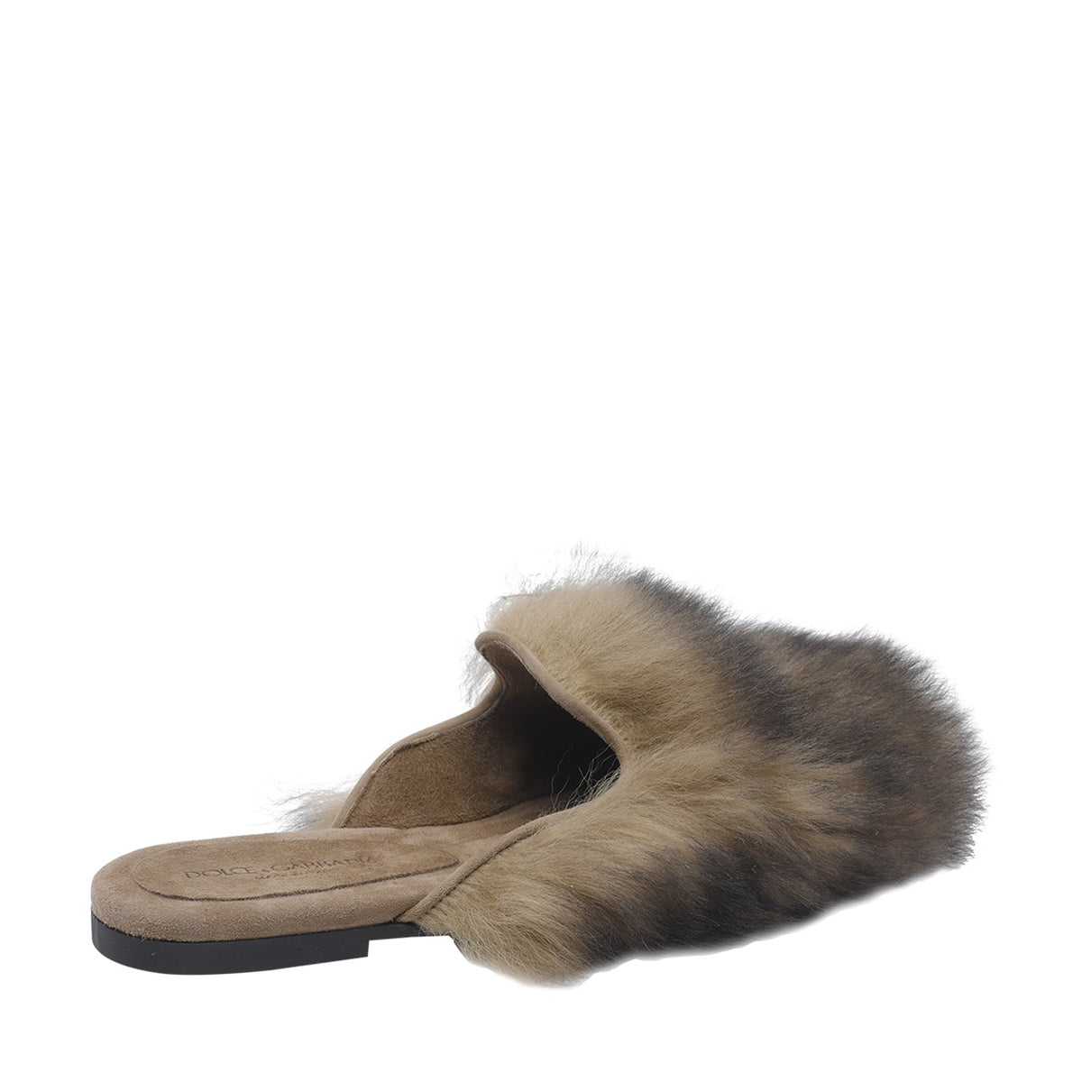 Dolce&Gabbana Dolce&Gabbana Women Logo Shearling And Suede Slippers