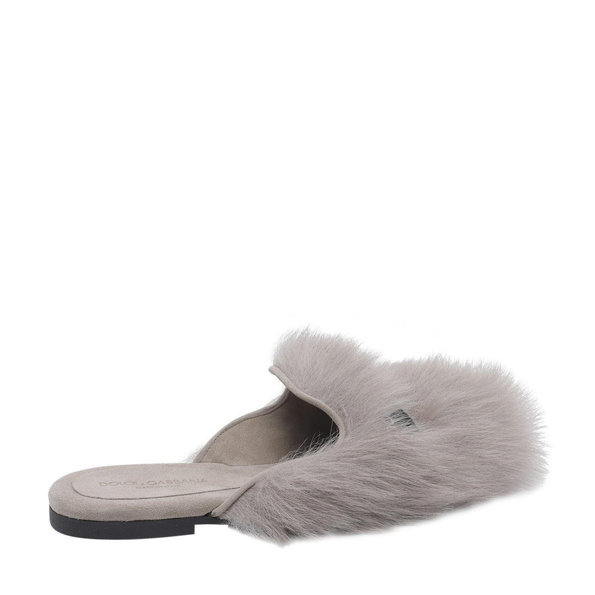 Dolce&Gabbana Dolce&Gabbana Women Logo Shearling And Suede Slippers