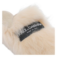 Dolce&Gabbana Dolce&Gabbana Women Logo Shearling And Suede Slippers