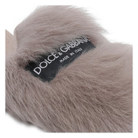 Dolce&Gabbana Dolce&Gabbana Women Logo Shearling And Suede Slippers