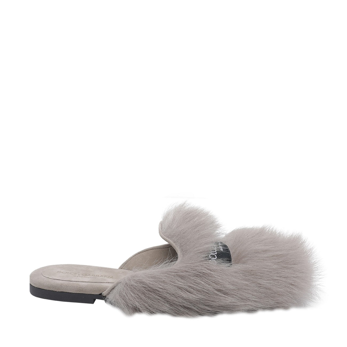 Dolce&Gabbana Dolce&Gabbana Women Logo Shearling And Suede Slippers
