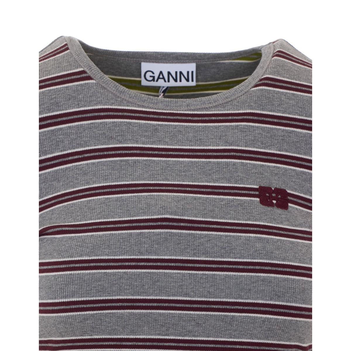 Ganni Ganni Women Logo Striped Long Sleeves Top
