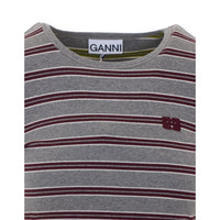 Ganni Ganni Women Logo Striped Long Sleeves Top