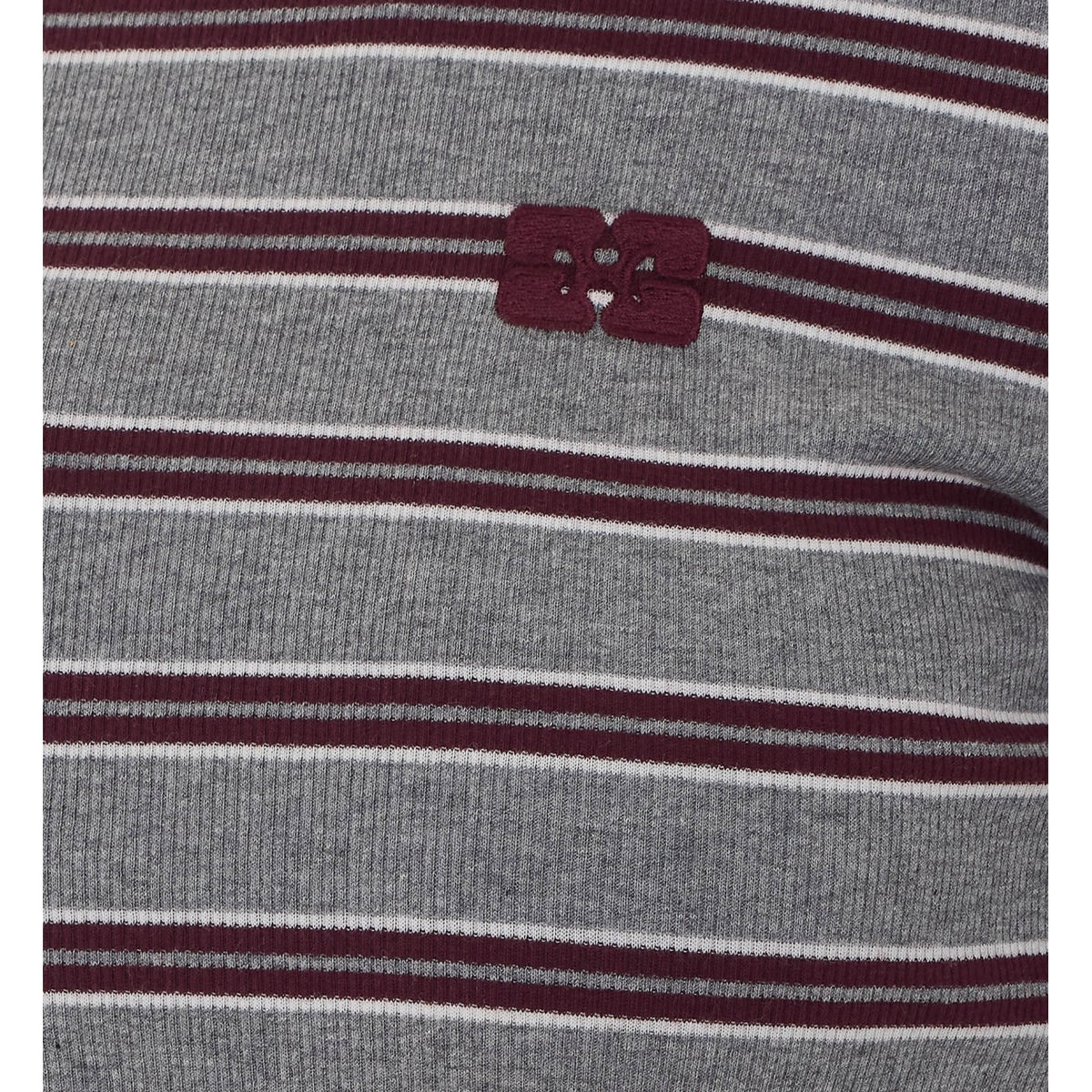 Ganni Ganni Women Logo Striped Long Sleeves Top