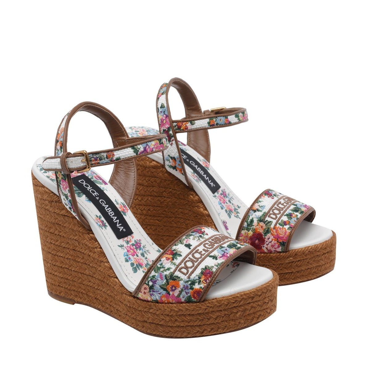 Dolce&Gabbana Dolce&Gabbana Women Logo Wedged Sandals With Embroidered Wire