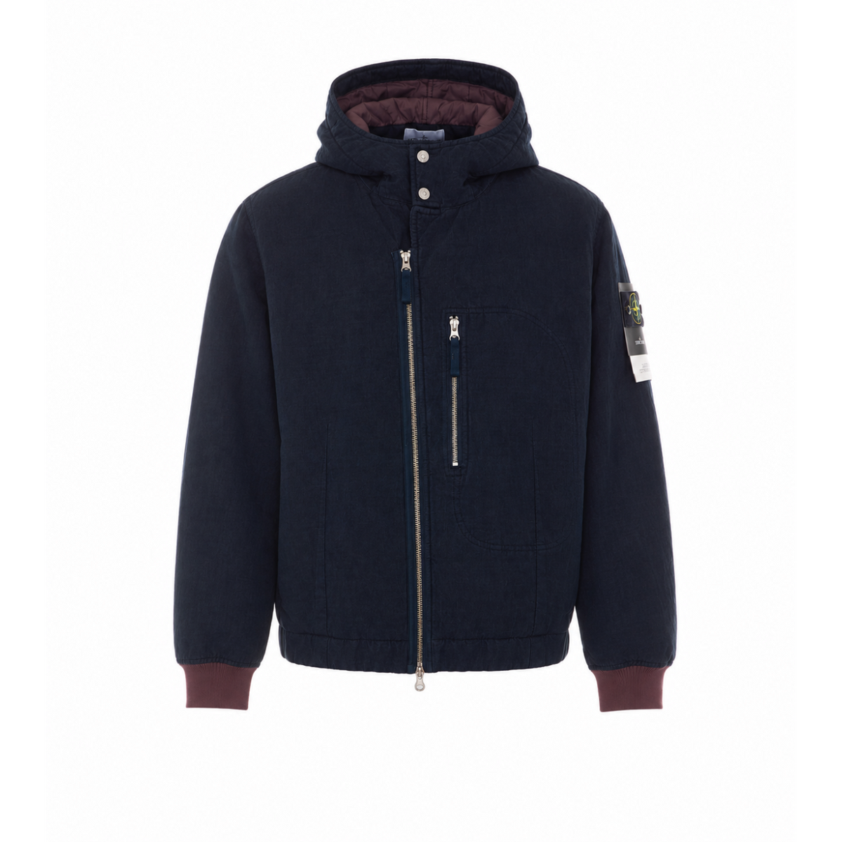 Stone Island Men Logo Wool Diagonal Parka