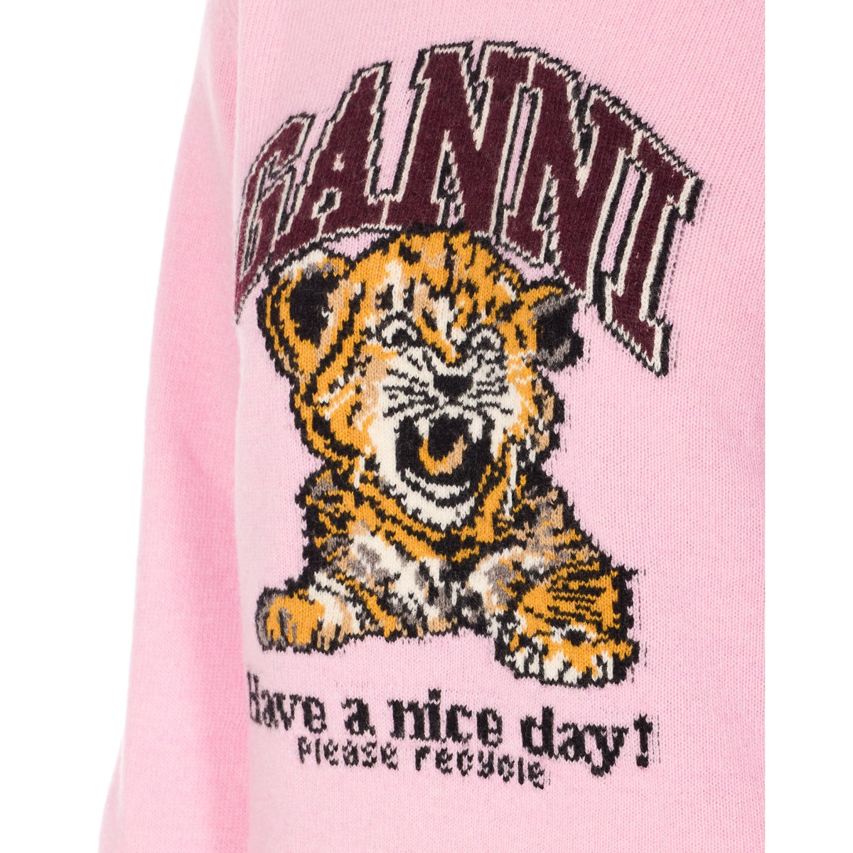 Ganni Ganni Women Logo Wool Jumper With Tiger Print