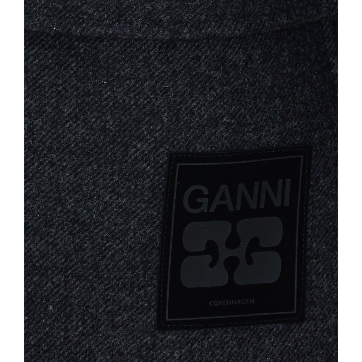 Ganni Women Logo Wool Peacoat