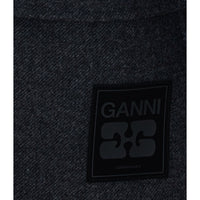 Ganni Women Logo Wool Peacoat