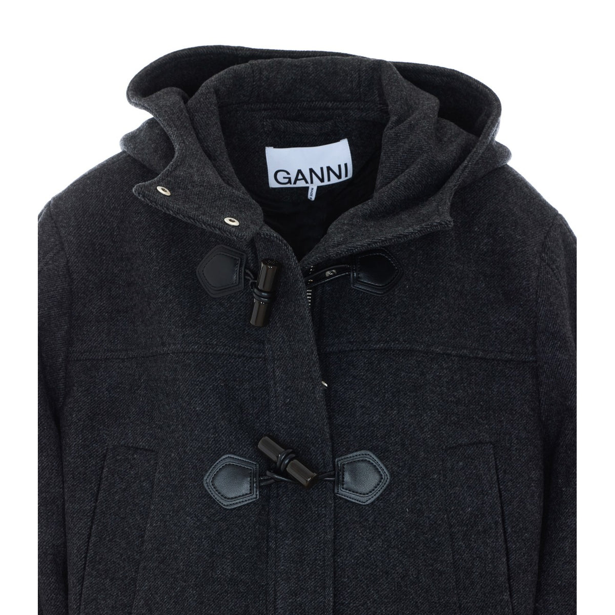 Ganni Women Logo Wool Peacoat