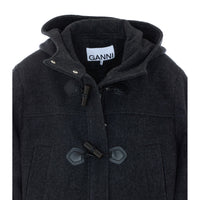 Ganni Women Logo Wool Peacoat