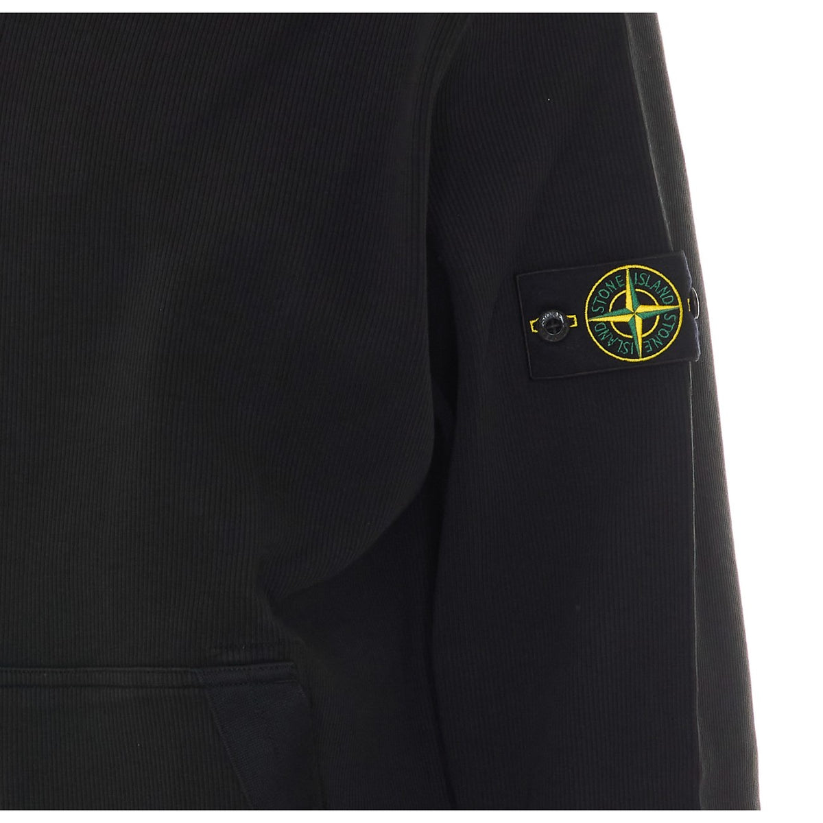 Stone Island Men Logo Zip Up Hoodie