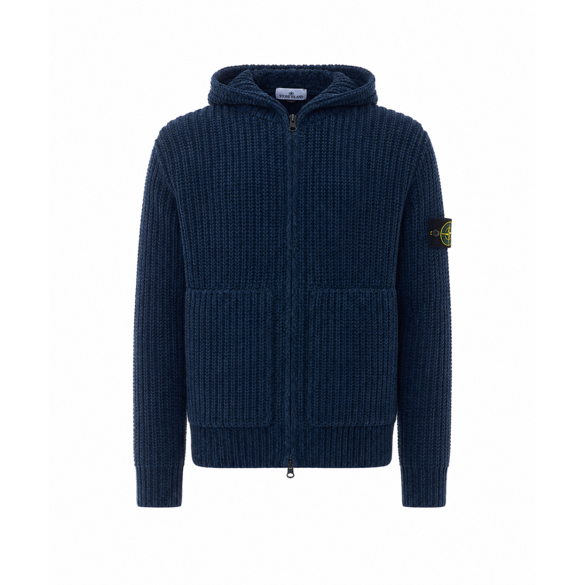 Stone Island Stone Island Men Logo Zipped And Hooded Sweater