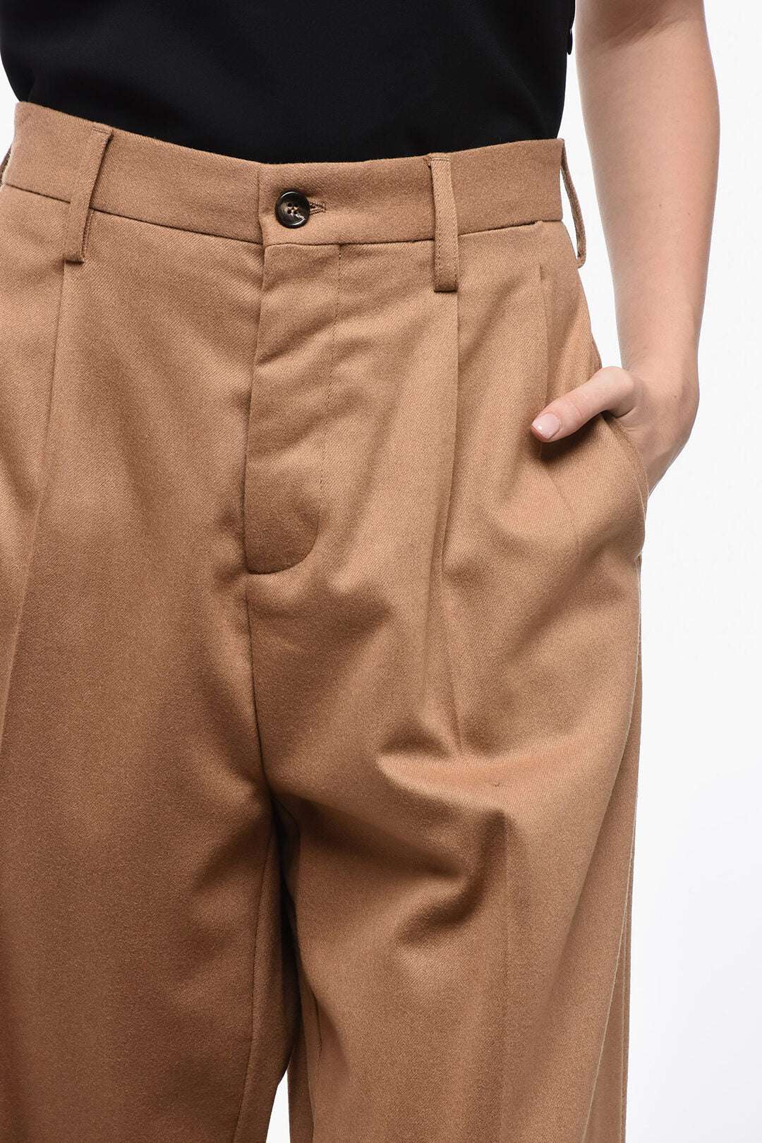 Marni Flannel Loose-fit Pants with Turn-ups