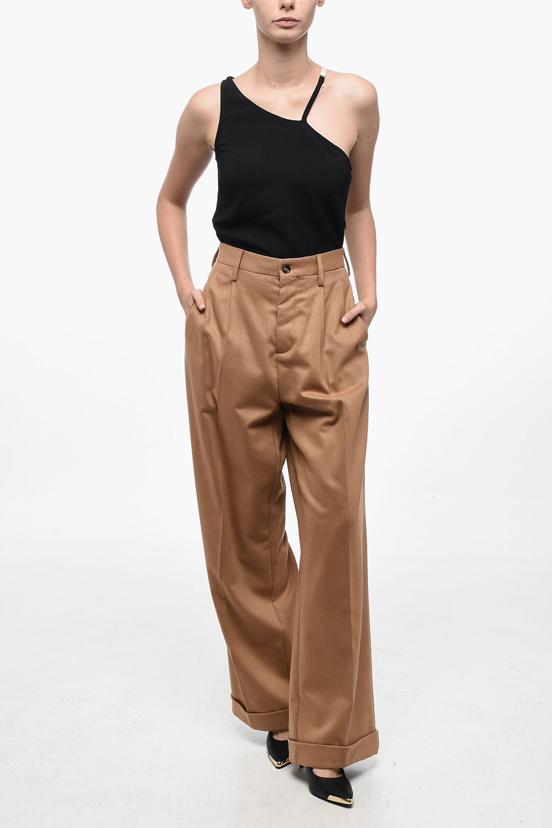 Marni Flannel Loose-fit Pants with Turn-ups