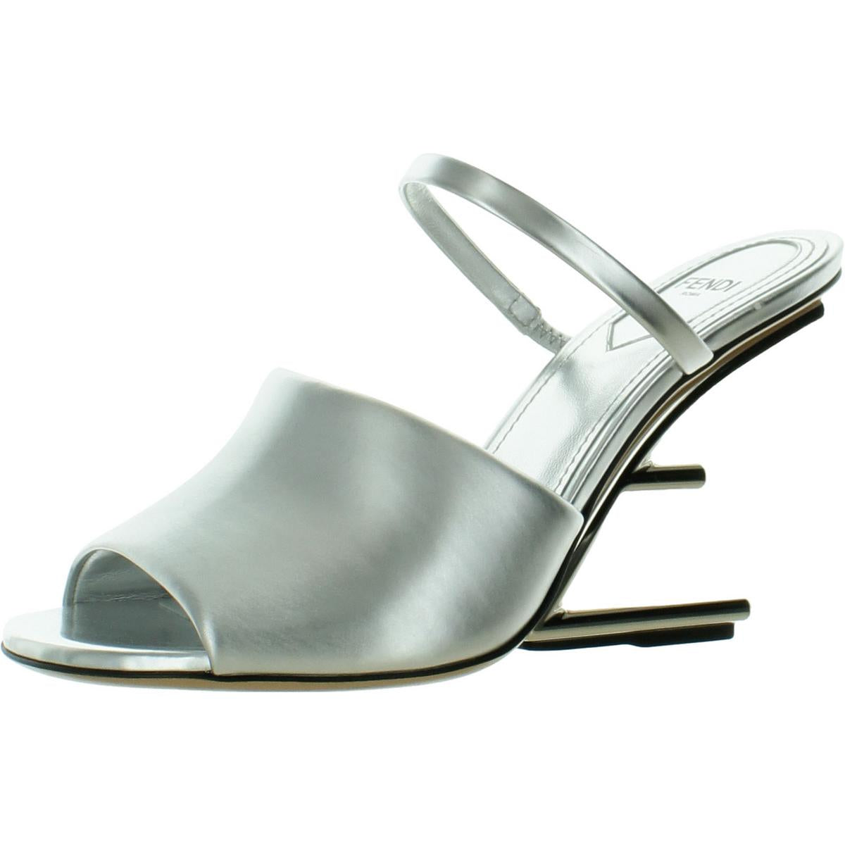 Womens No material tag Metallic Mule Sandals
