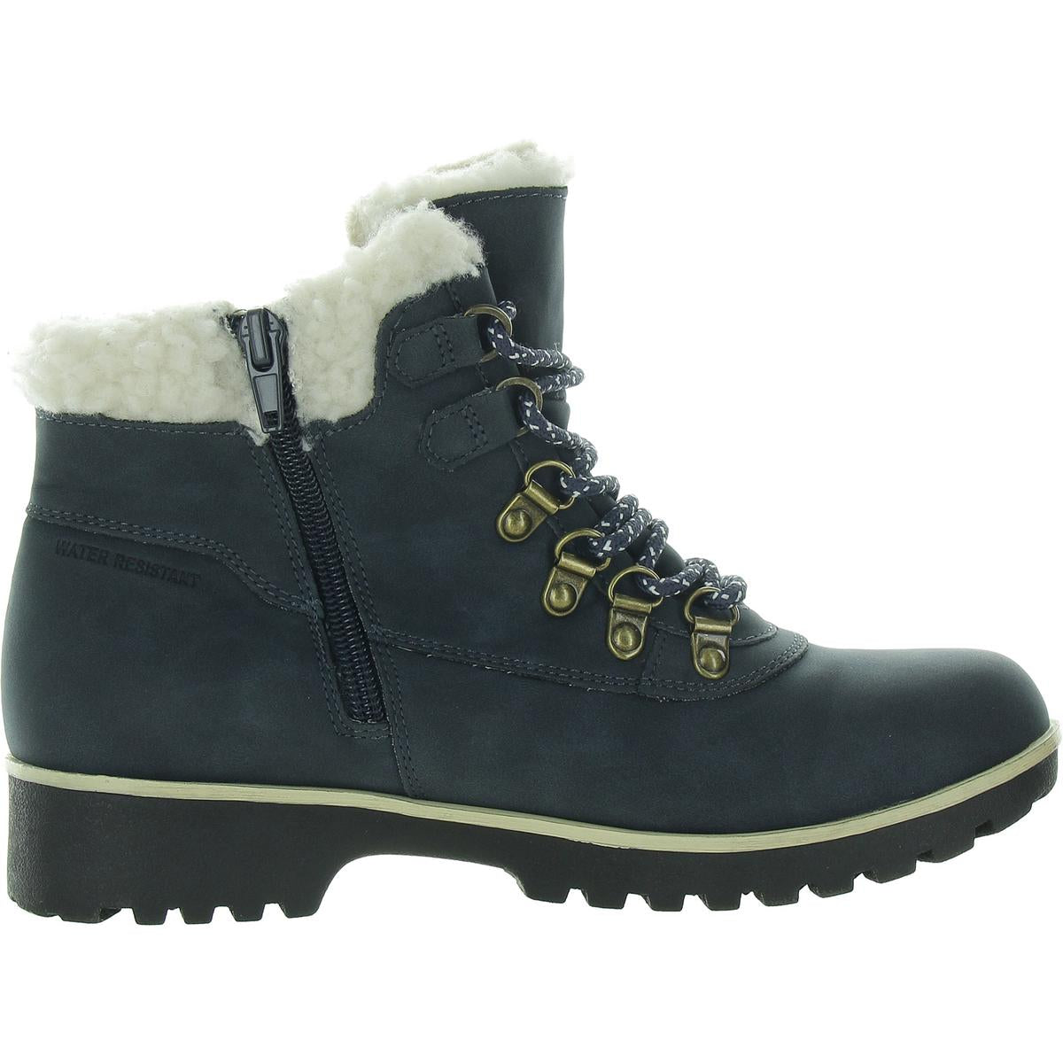 Womens Faux Fur Lined Leather Winter & Snow Boots
