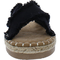 Kelt Womens Canvas Criss-Cross Slide Sandals