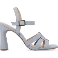 Womens Cut-Out Faux Leather Ankle Strap