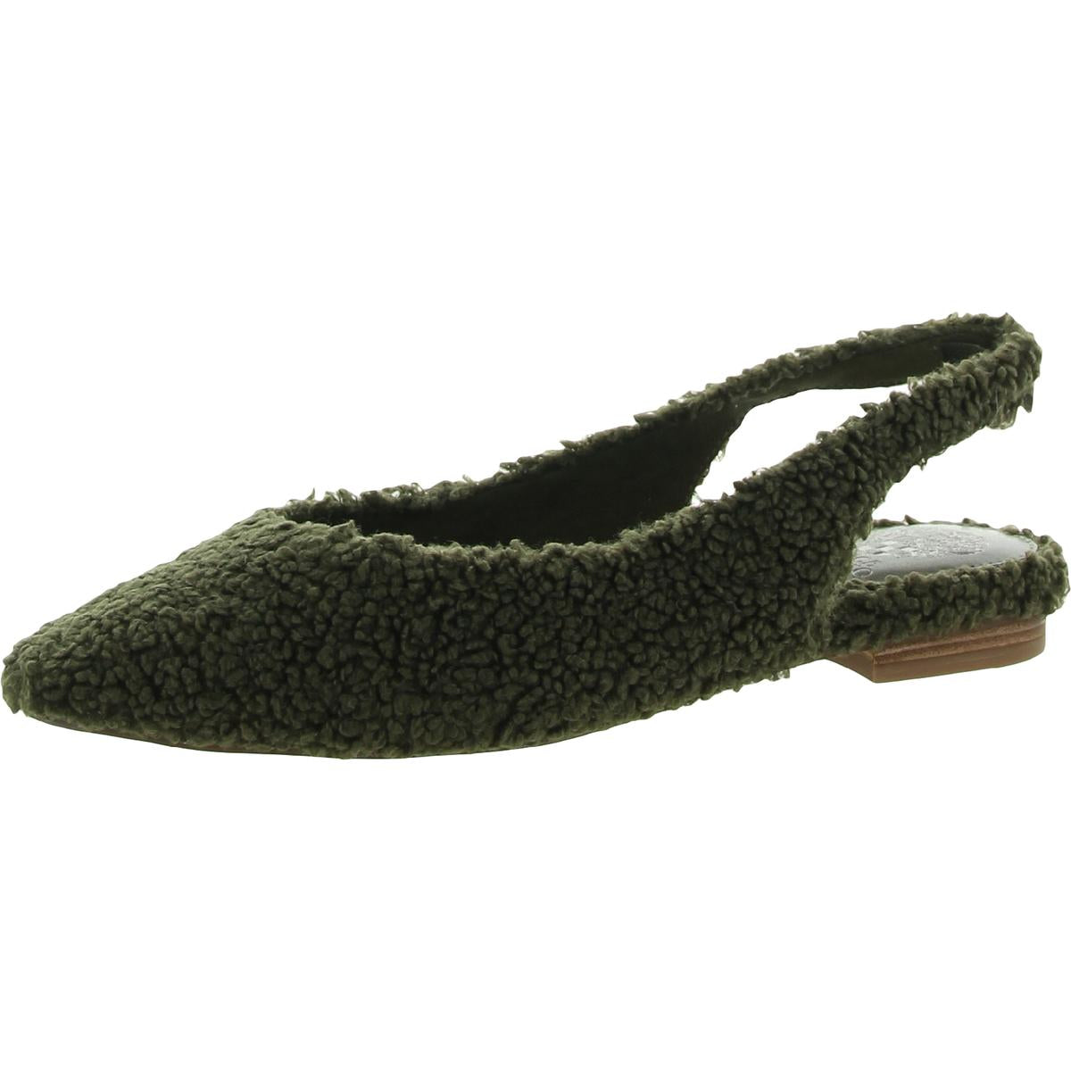 Presnue Womens Faux Fur Slip On Slingbacks