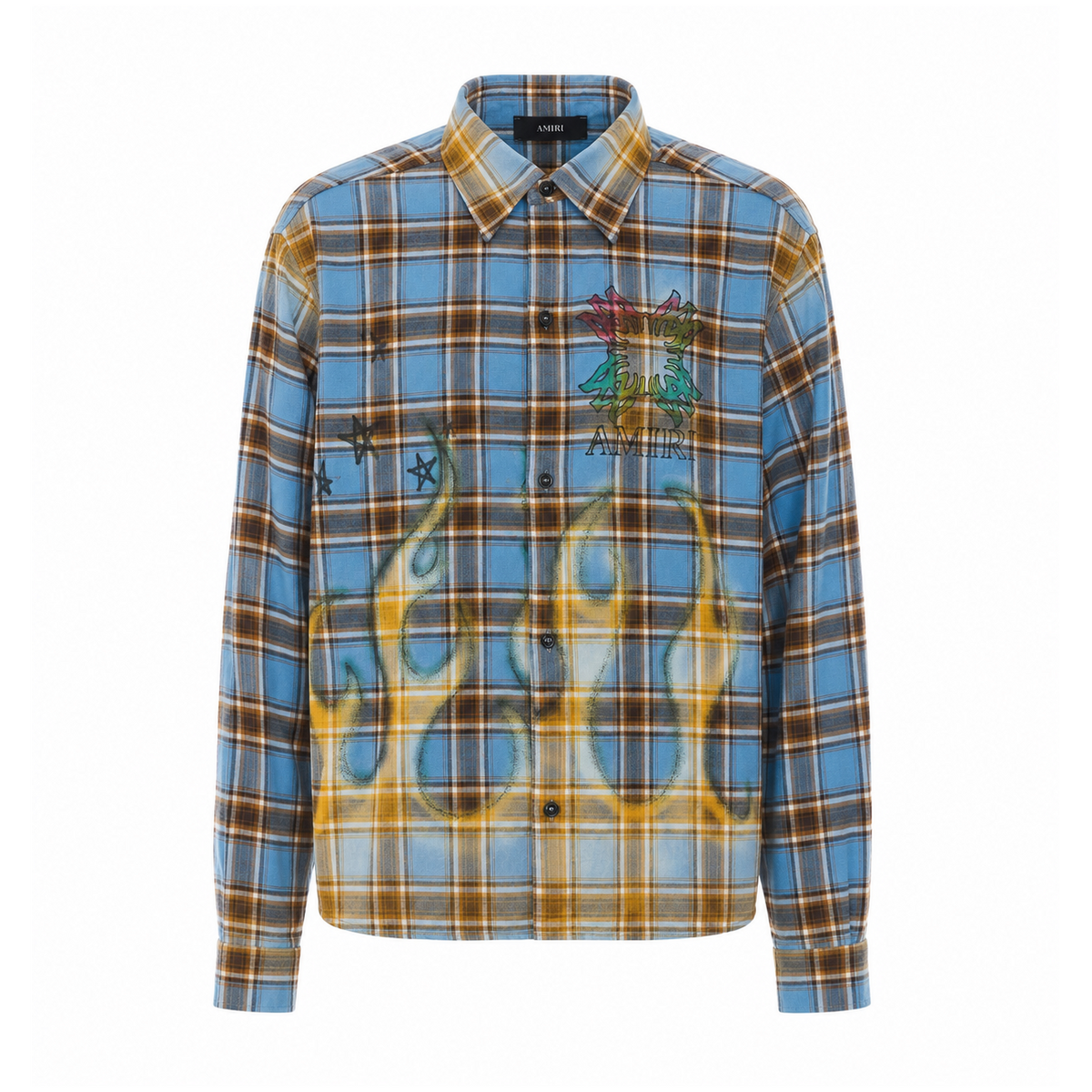 Amiri Men Ma Quad Flames Flannel Shirt