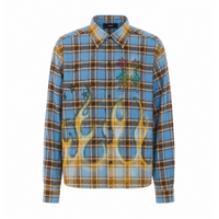 Amiri Men Ma Quad Flames Flannel Shirt